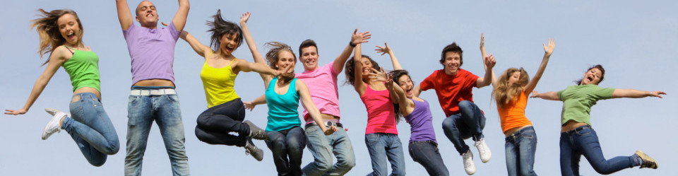 teens jumping